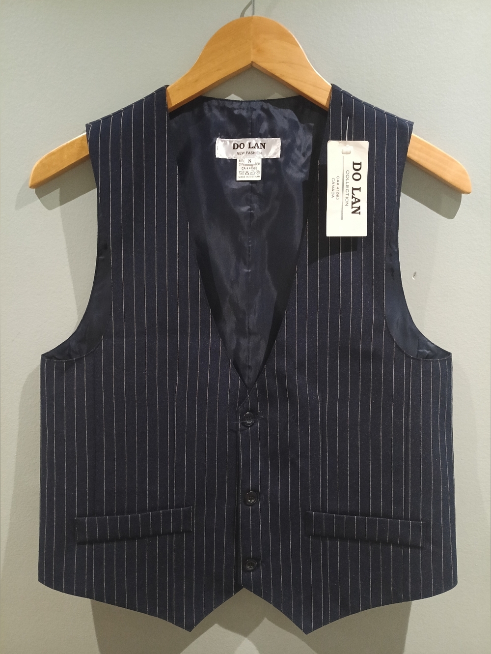 BNWT Dolan Collection Navy Pinstripe Waistcoat Vest
